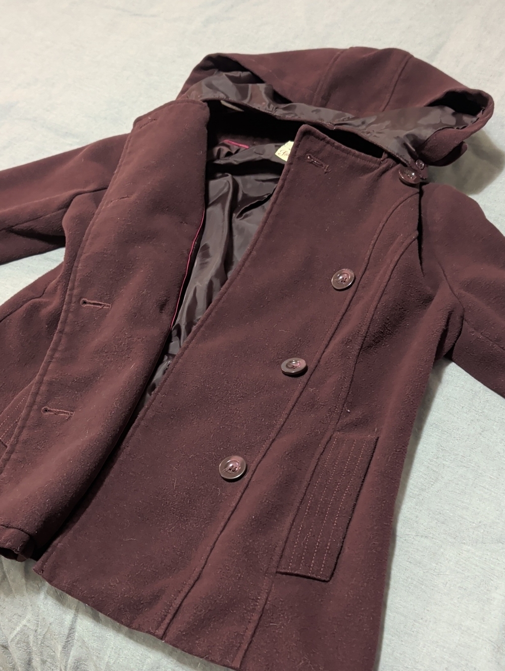 Faded Glory Peacoat In Bordeaux